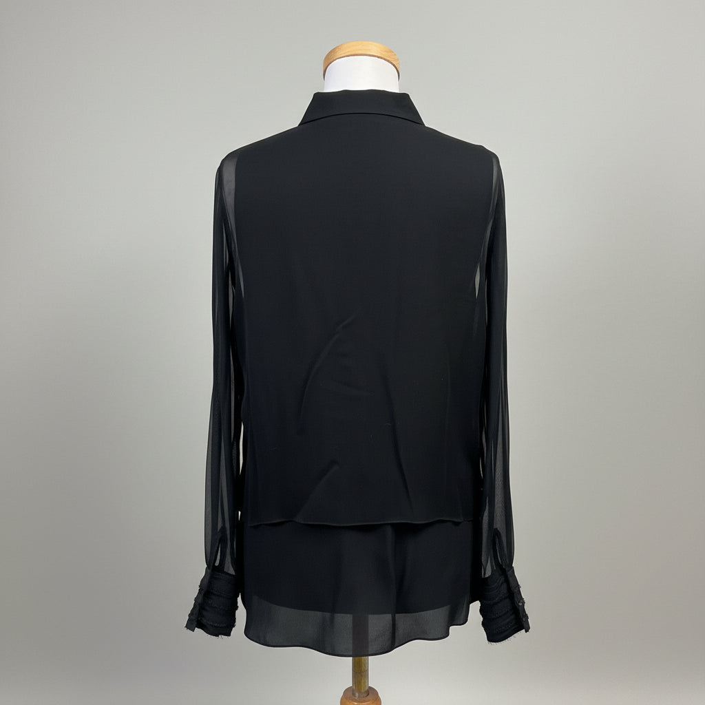 Elie Tahari black silk blouse, size S, NEW WITH TAGS!