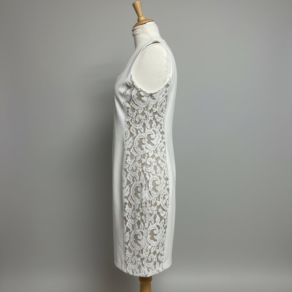 Bailey 44 ivory vegan leather and lace dress, size L