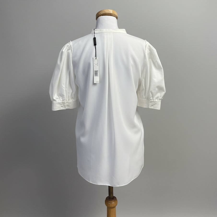 Elie Tahari white puff sleeve blouse, size S, NEW WITH TAGS!