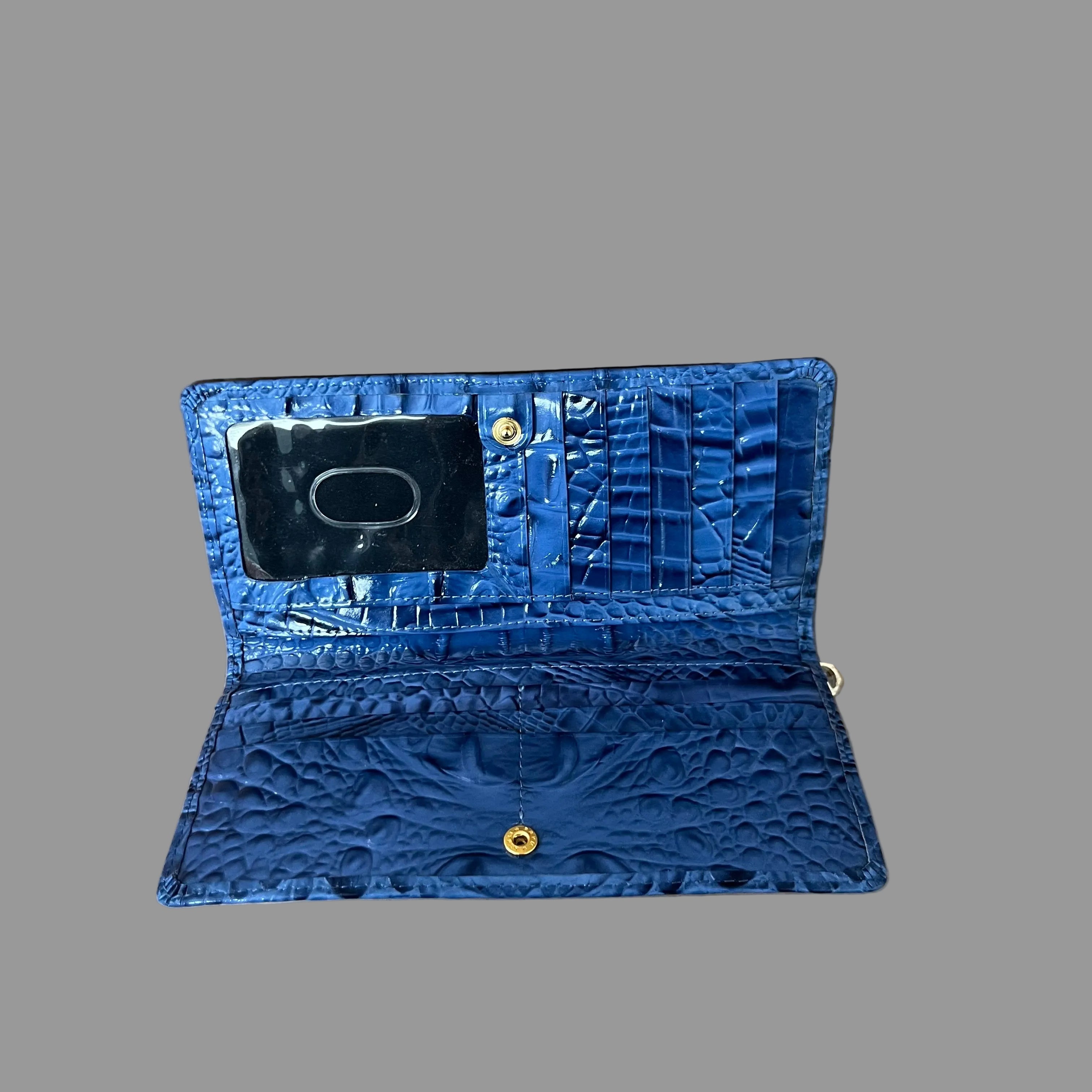 Brahmin blue "croc" leather wallet