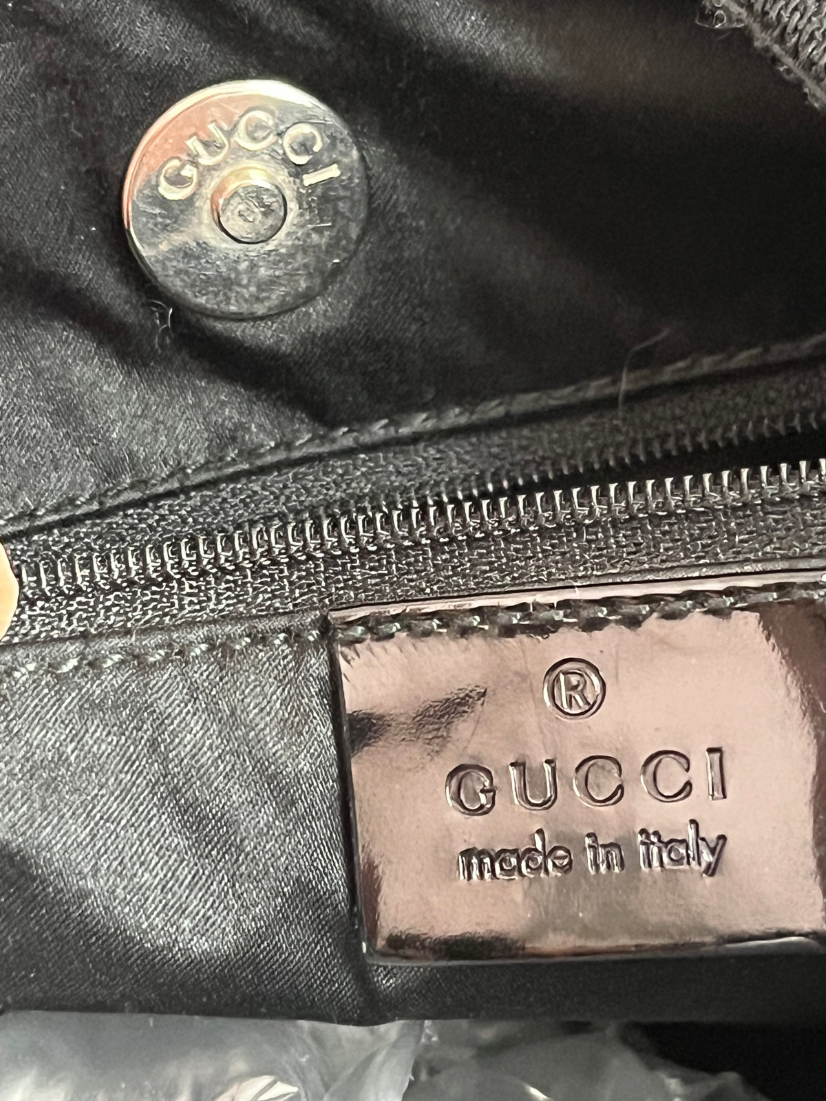 Gucci black nylon handbag