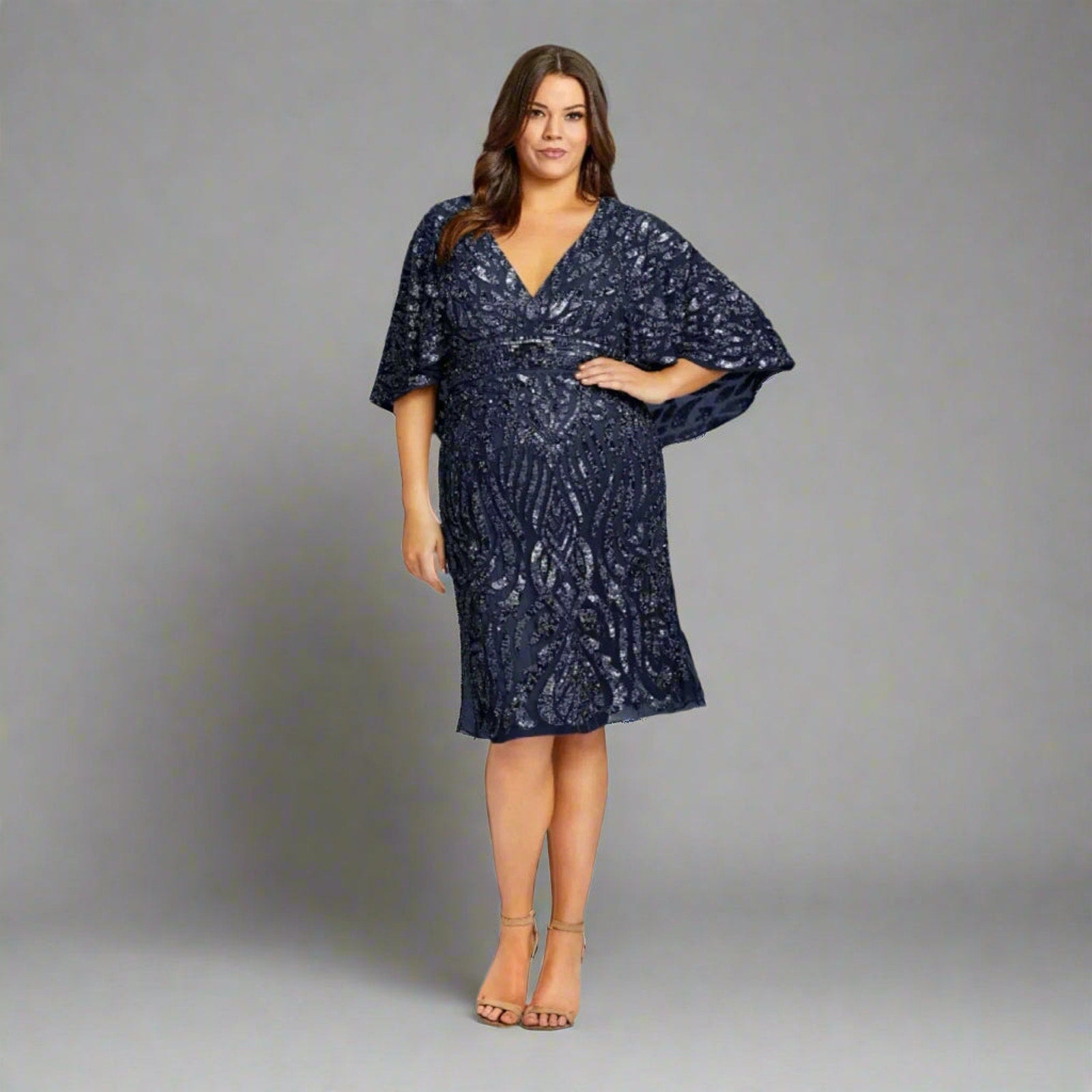 MacDuggal navy dress, size 16W, NEW WITH TAGS!