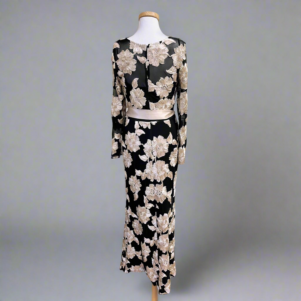 Betsy & Adam black and ivory Luciana dress, size 14