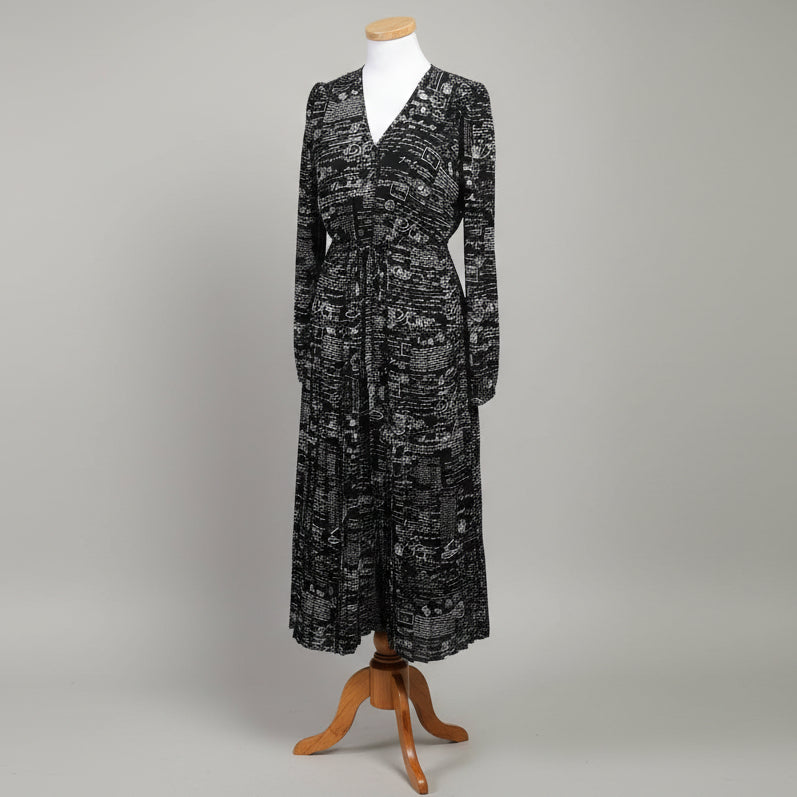 Elie Tahari black and white French script dress, size S, NEW WITH TAGS!