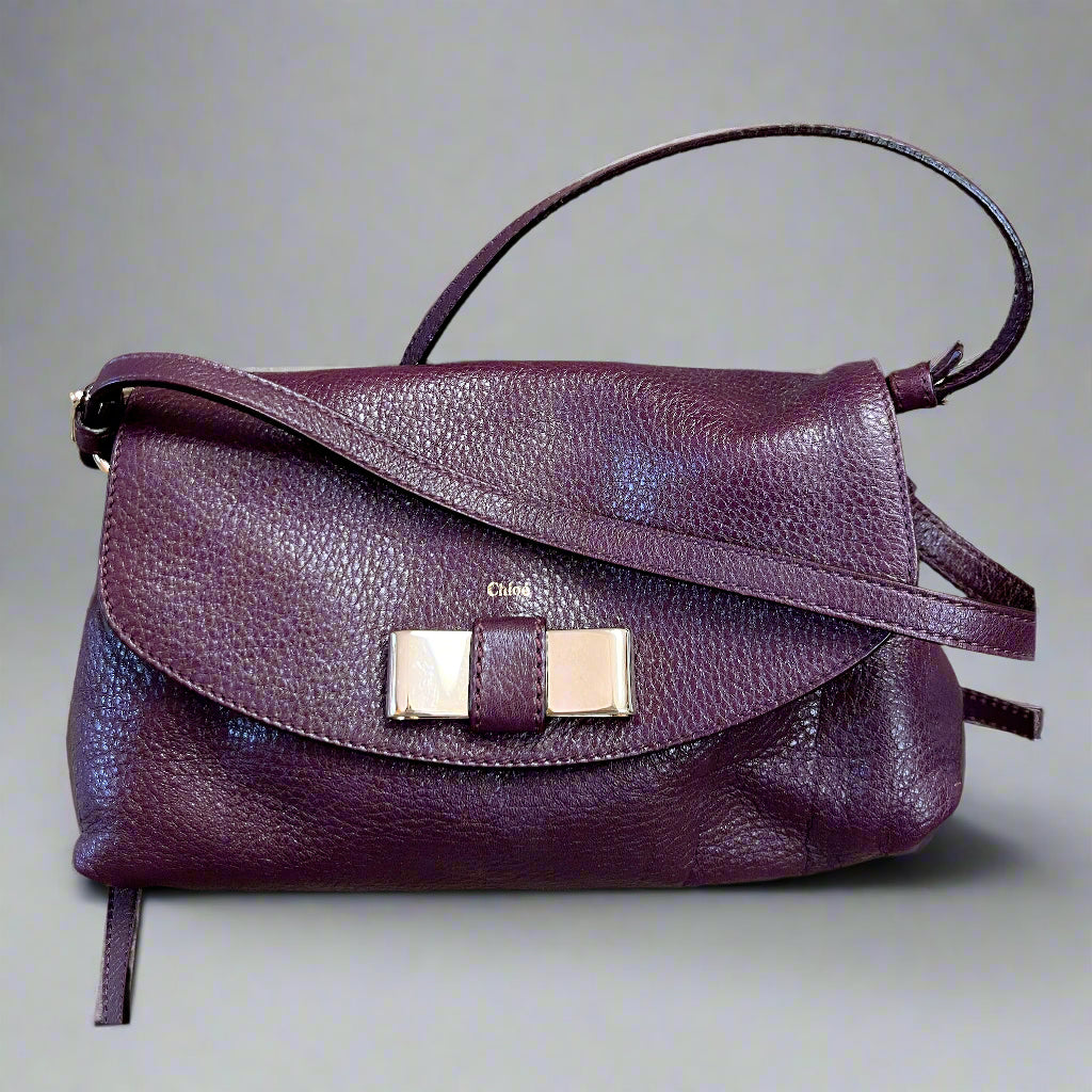 Chloe eggplant leather Lily crossbody bag