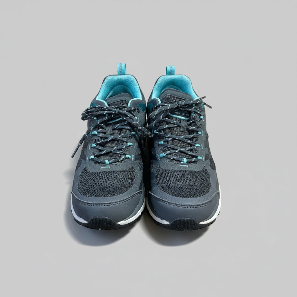 LL Bean turquoise and gray North Peak hiking shoes, size 7.5 WIDE