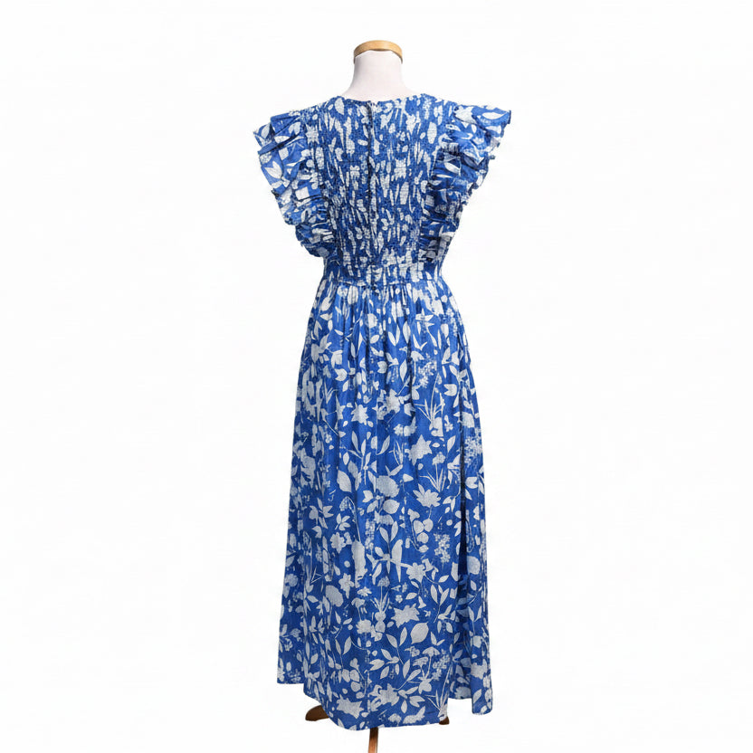 Sheridan French blue and white Stacey Azul dress, size M
