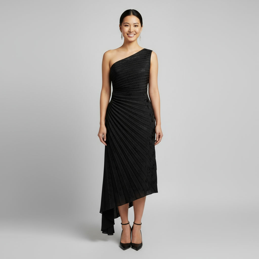 NY & Co. black pleated dress, size L, NEW WITH TAGS!