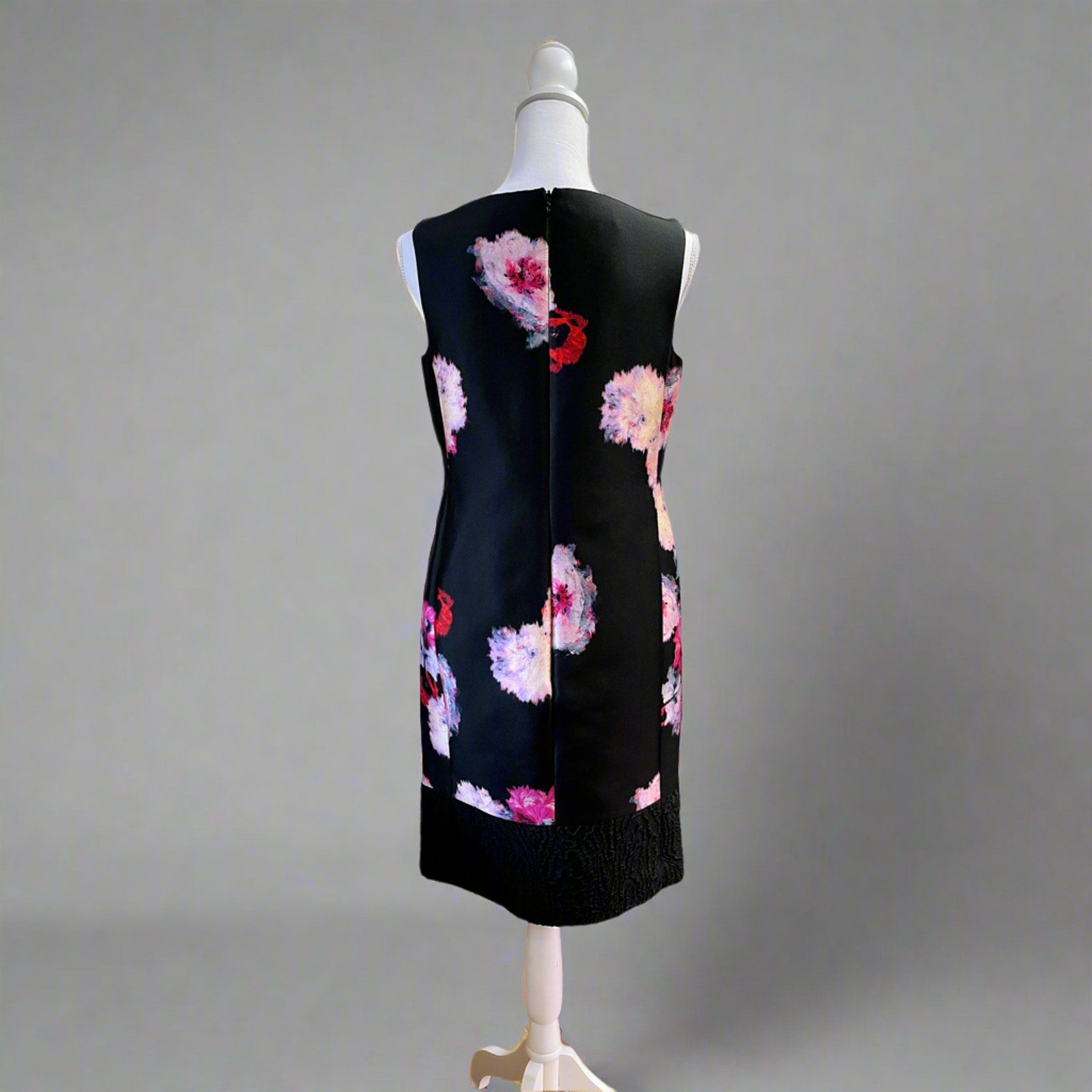 Per Se black and pink floral dress, size 4