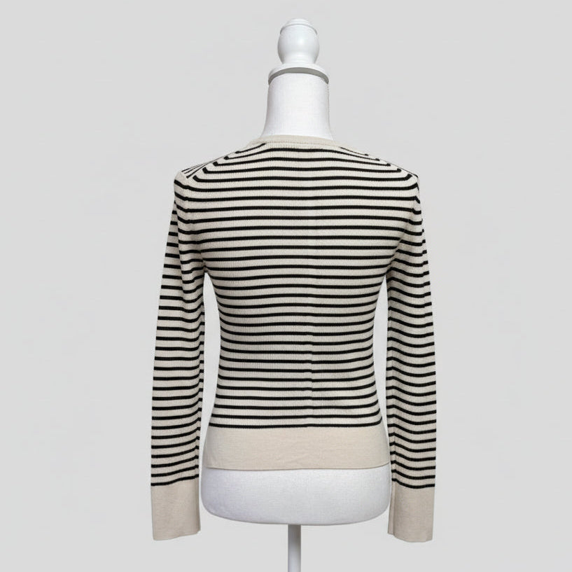 Alex Mill cream and navy stripe Ava sweater, size XS