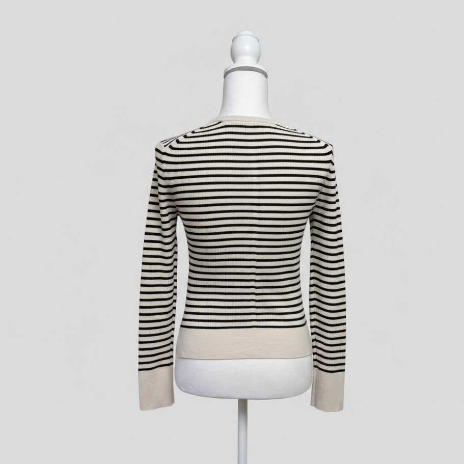 Alex Mill cream and navy stripe Ava sweater, size XS