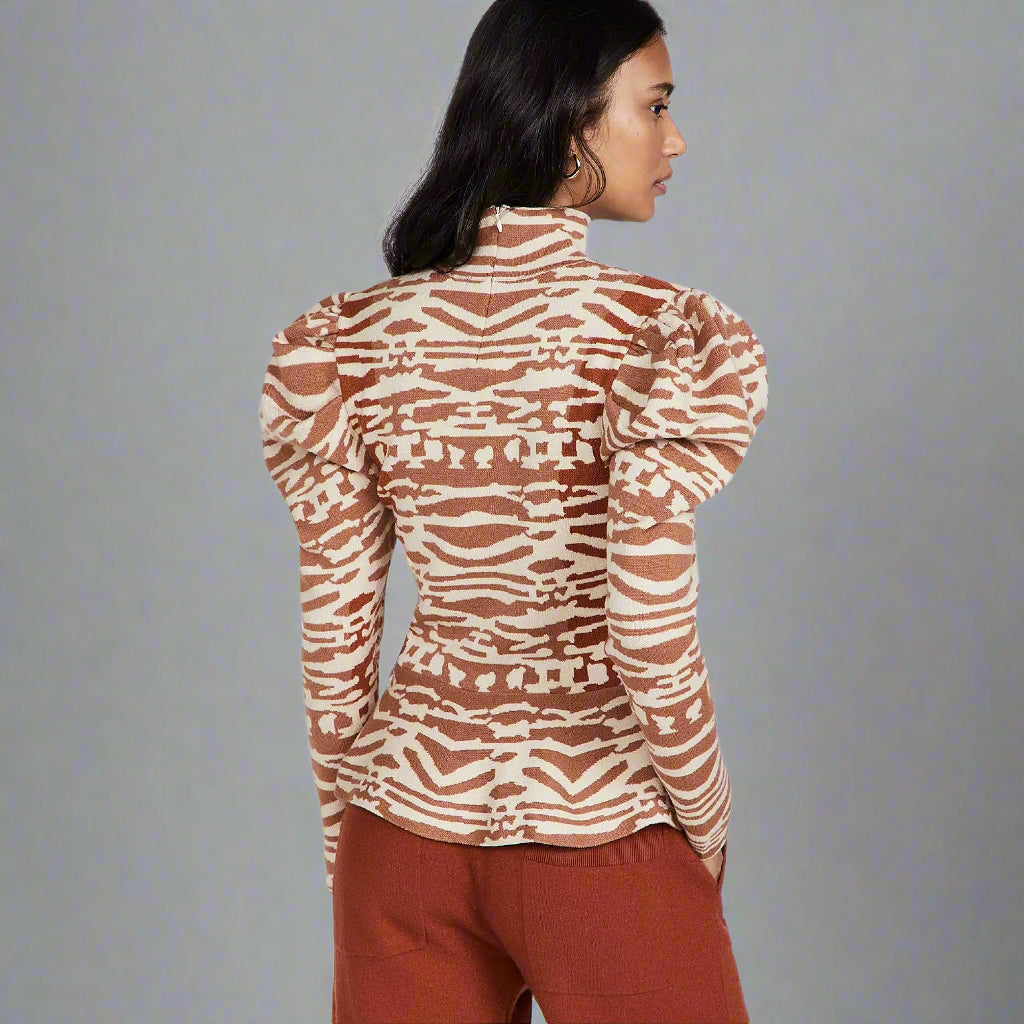 Ulla Johnson cinnamon Velentina Intarsia sweater, size S