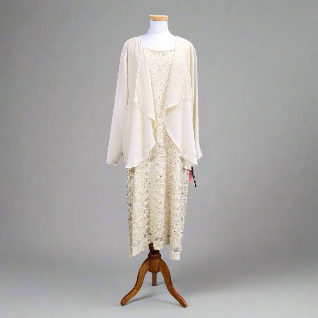Onyx champagne dress, size 24W, NEW WITH TAGS!