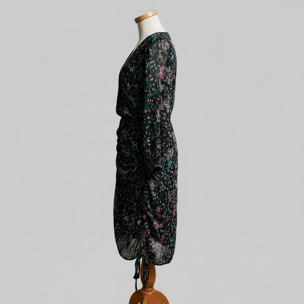IRO black floral dress, size 10