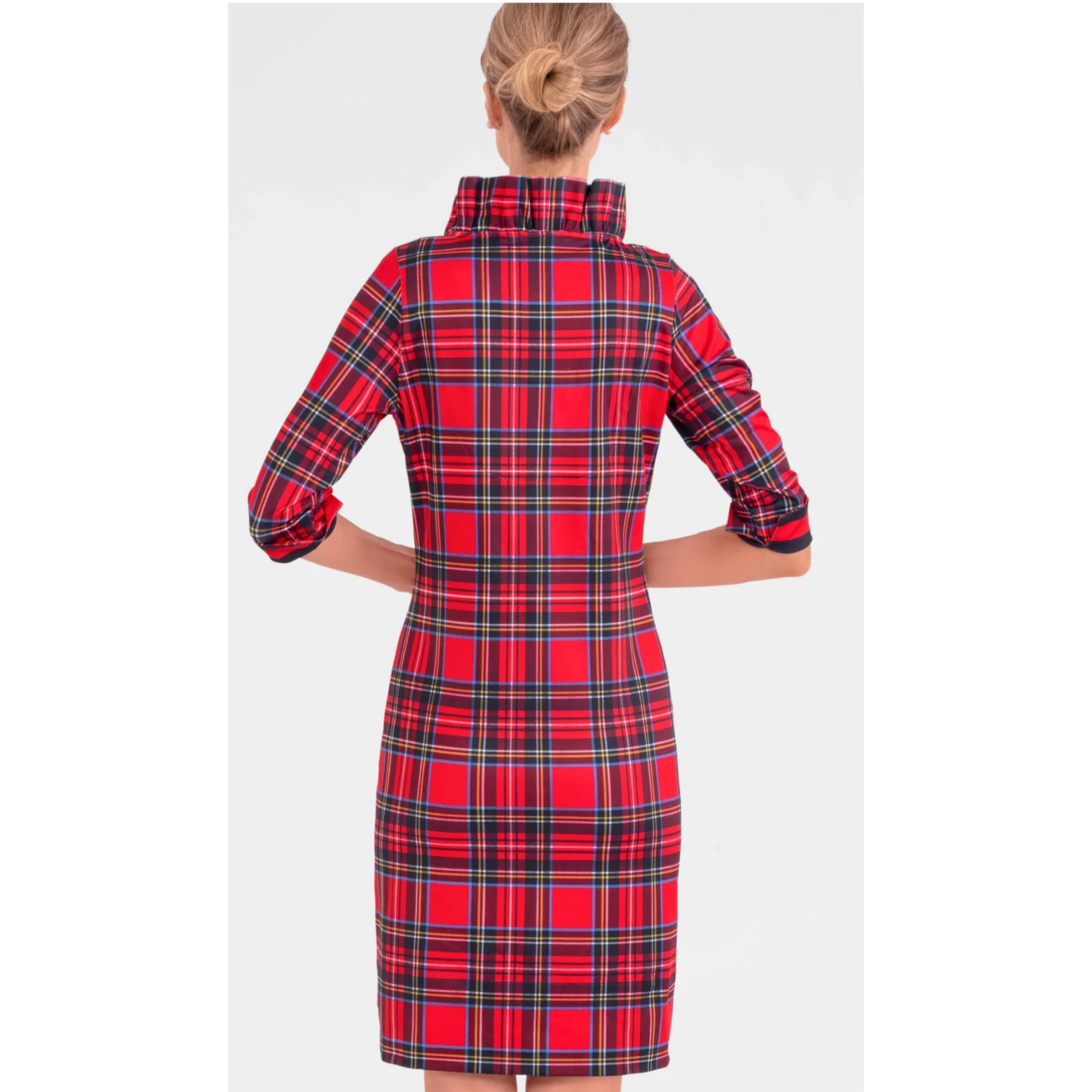 Gretchen Scott red plaid Duke of York dress, size L