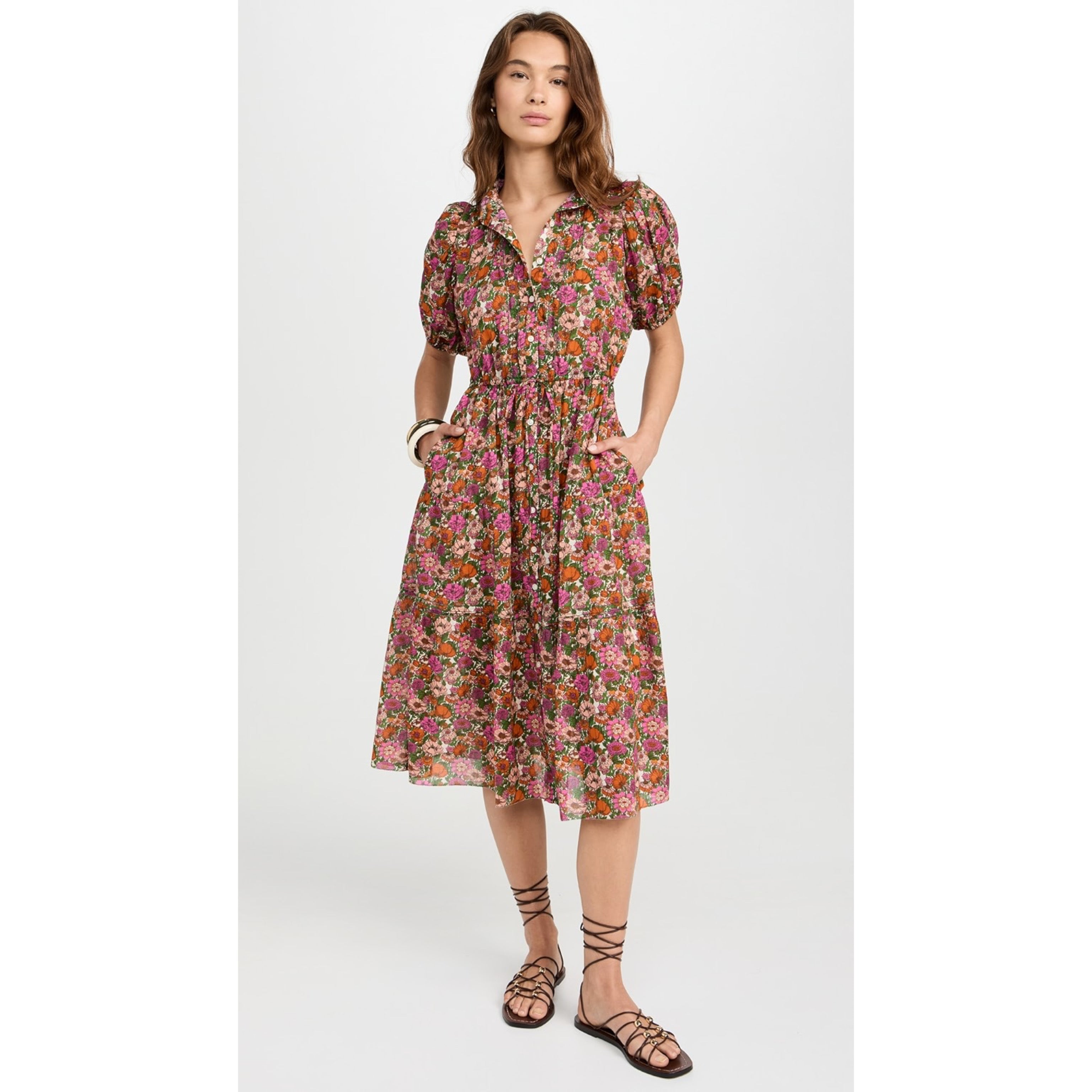 Trovata magenta and orange floral Hildie dress, size XS