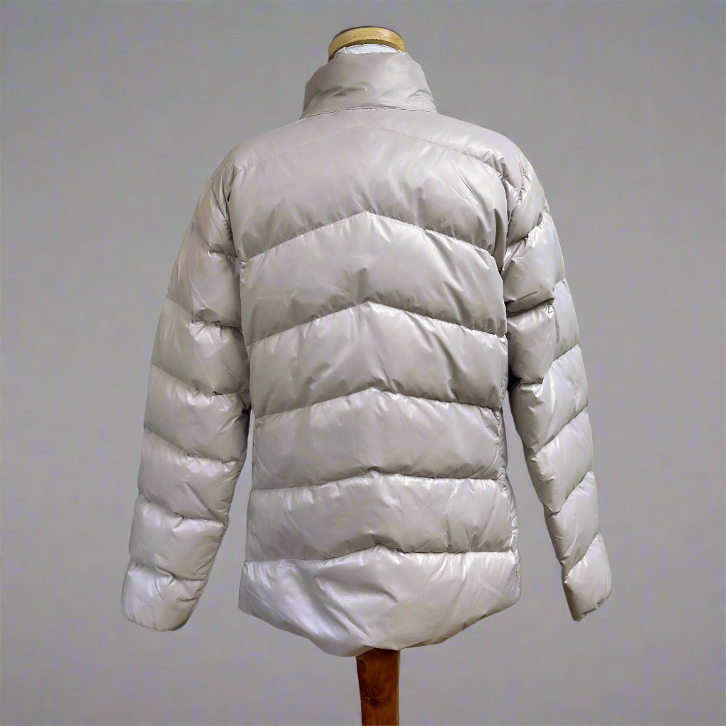Eddie Bauer lavender Cirrus Lite puffer coat, size L