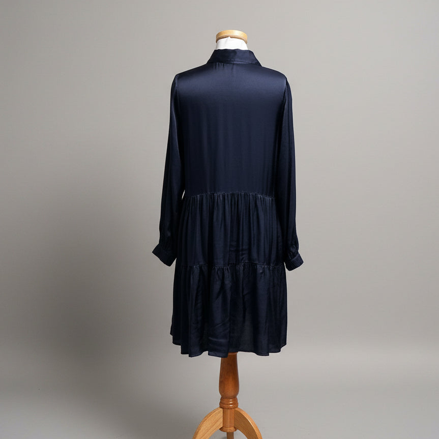 YFB navy satin dress, size S