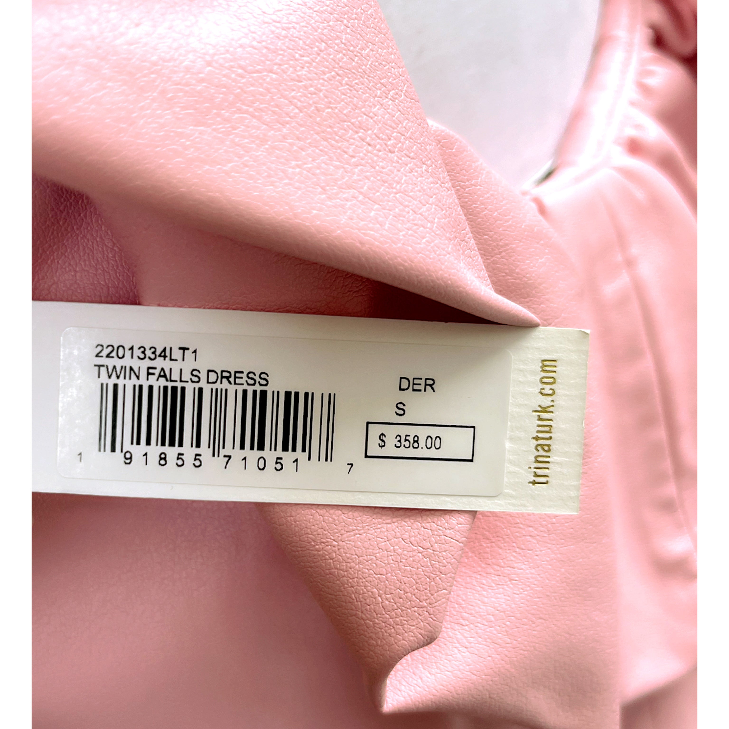 trina turk twin falls dress Trina Turk pink vegan leather Twin Falls dress, size S, NEW WITH TAGS!