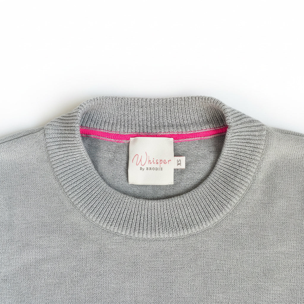 Whisper by Brodie gray sweater with neon cuffs, size XS