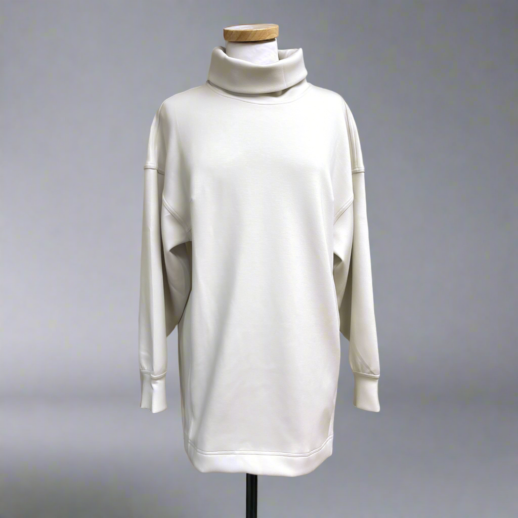 lululemon cream Modal blend turtleneck tunic, size 8
