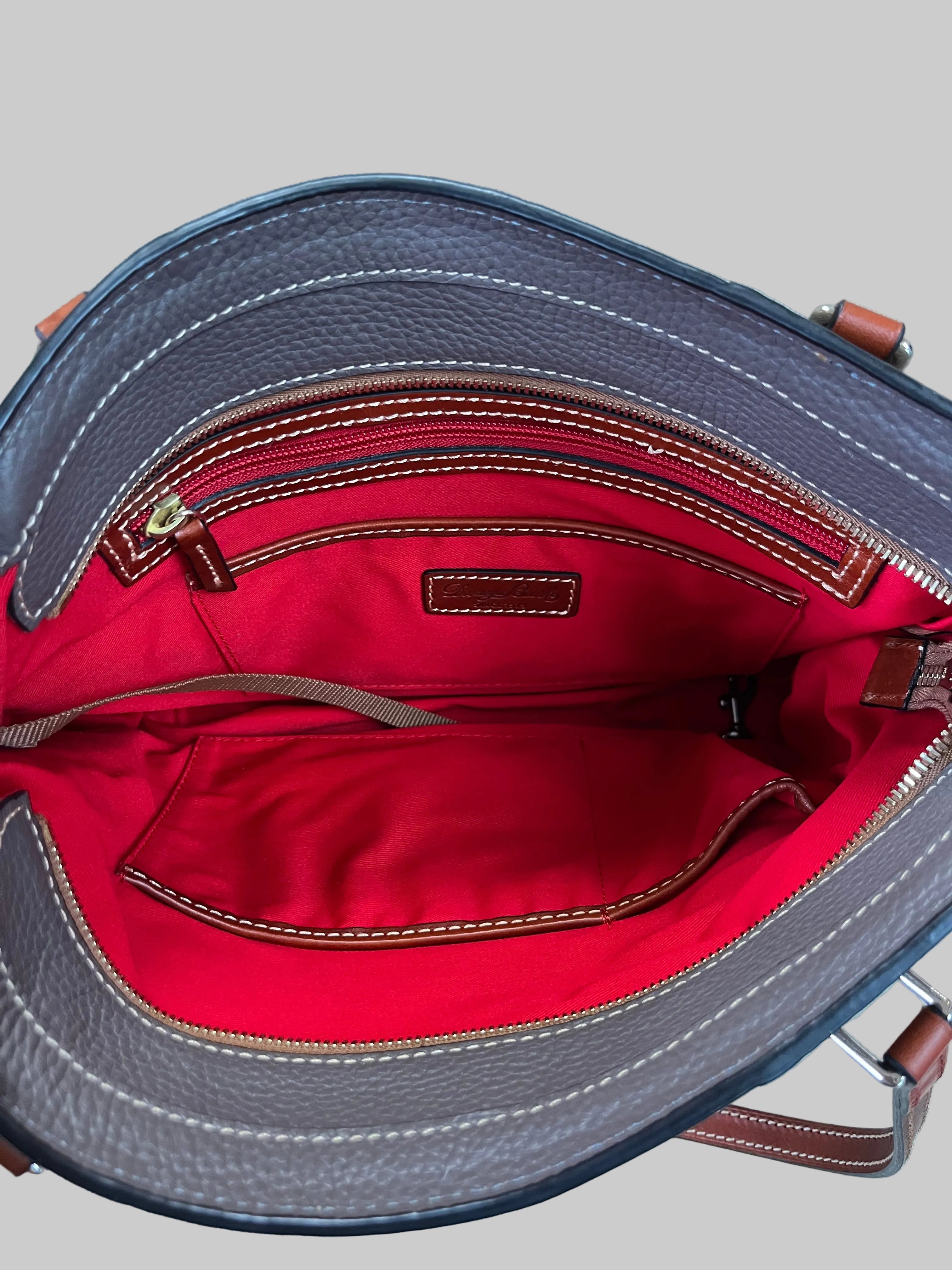 Dooney & Bourke dark taupe leather small Lexington bag