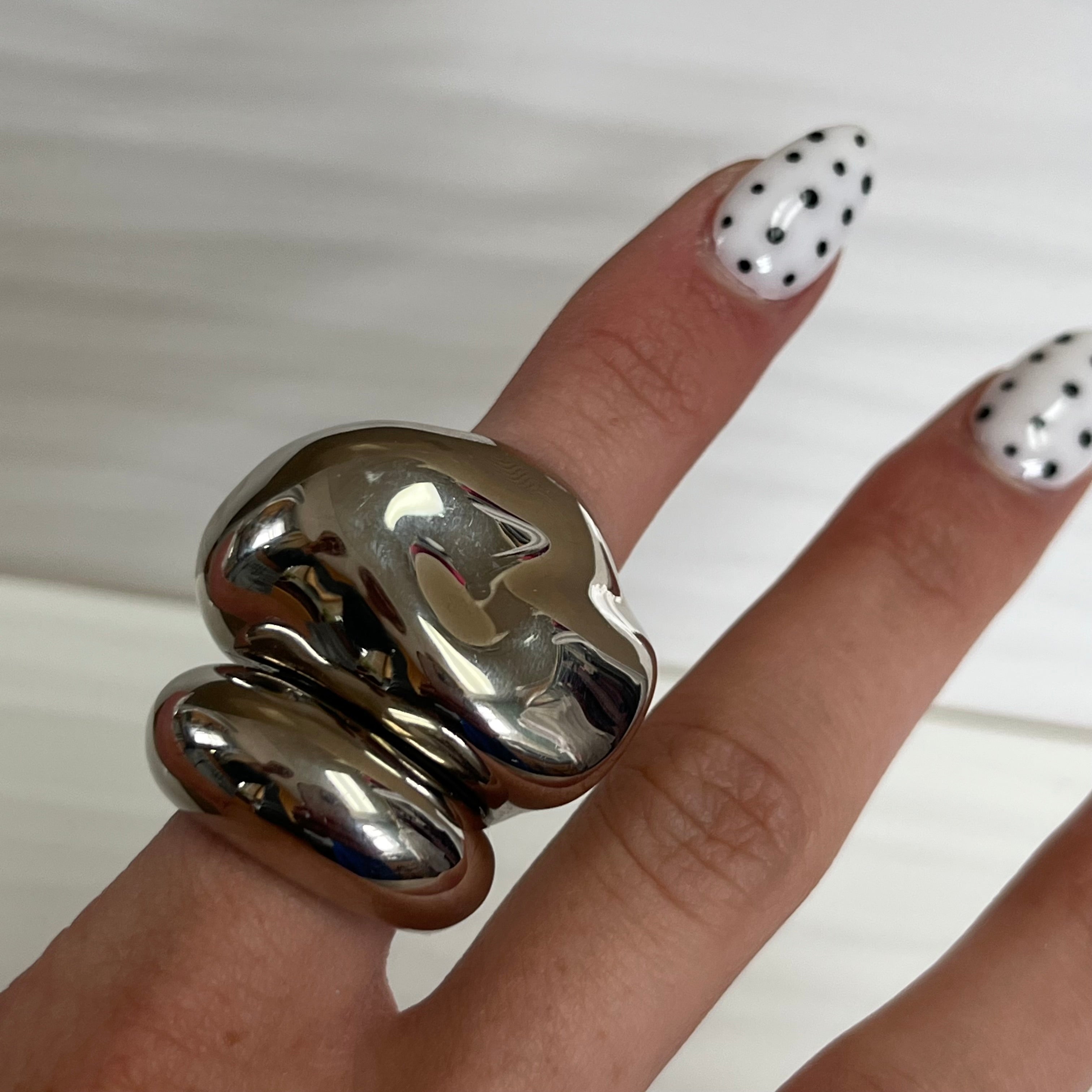 Alexander McQueen silver tone ring