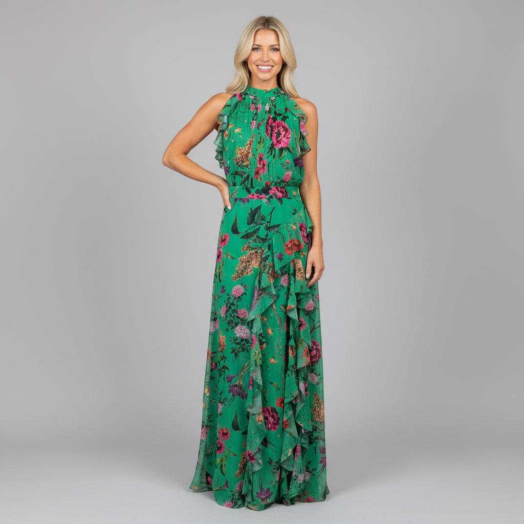 Betsy & Adam green floral dress, size 16