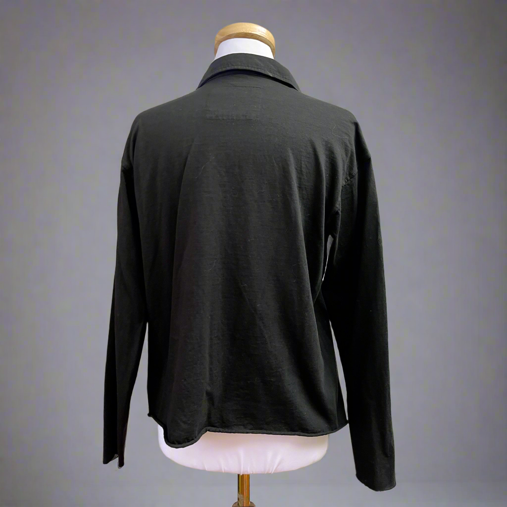 Frank & Eileen black Henley top, size XS