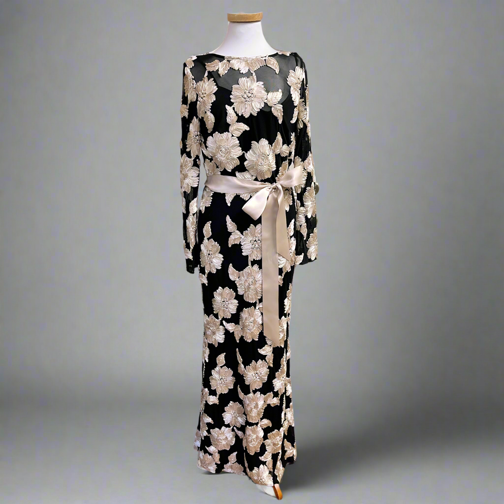 Betsy & Adam black and ivory Luciana dress, size 14