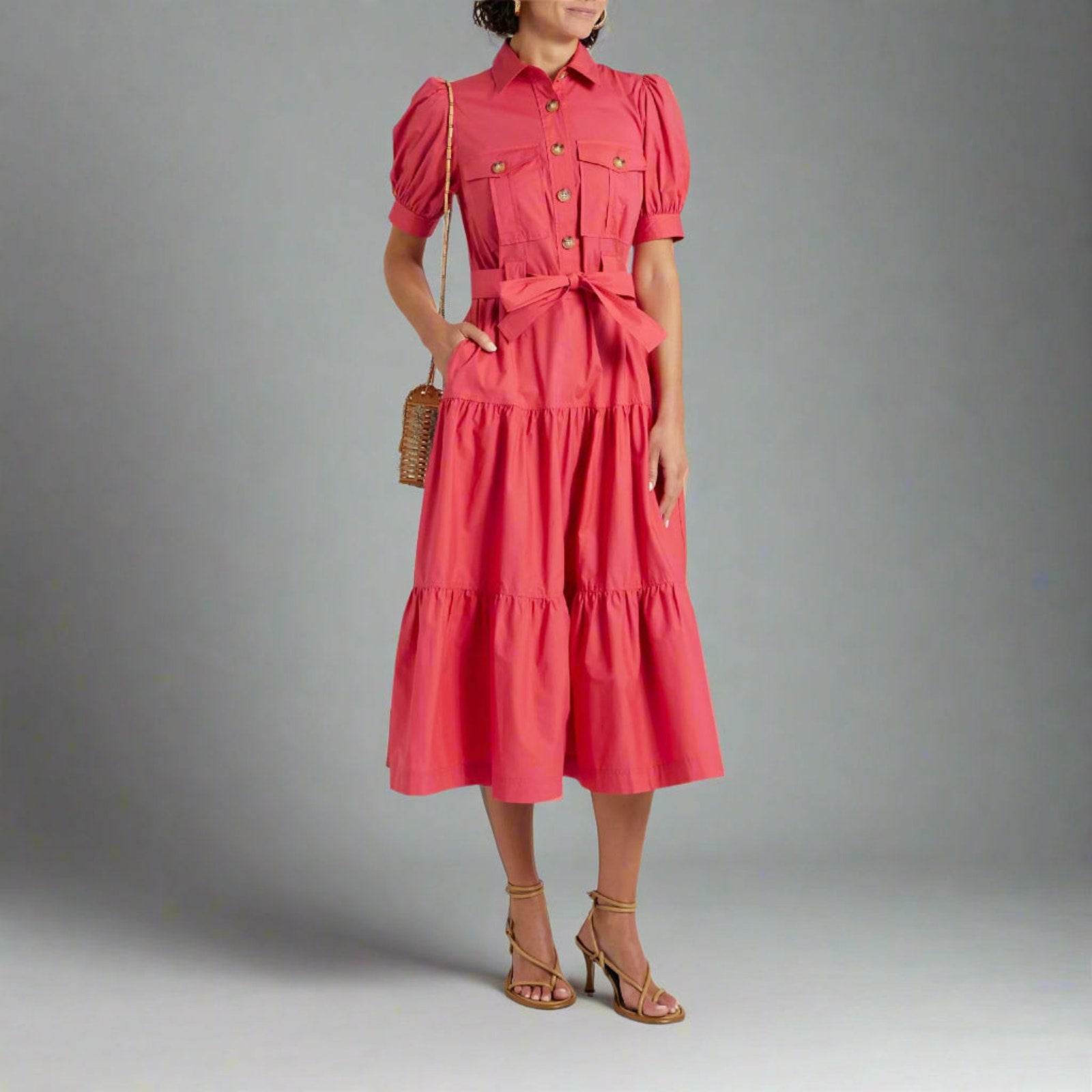 Derek Lam rose red Buffy Utility dress, size 0, NEW WITH TAGS!