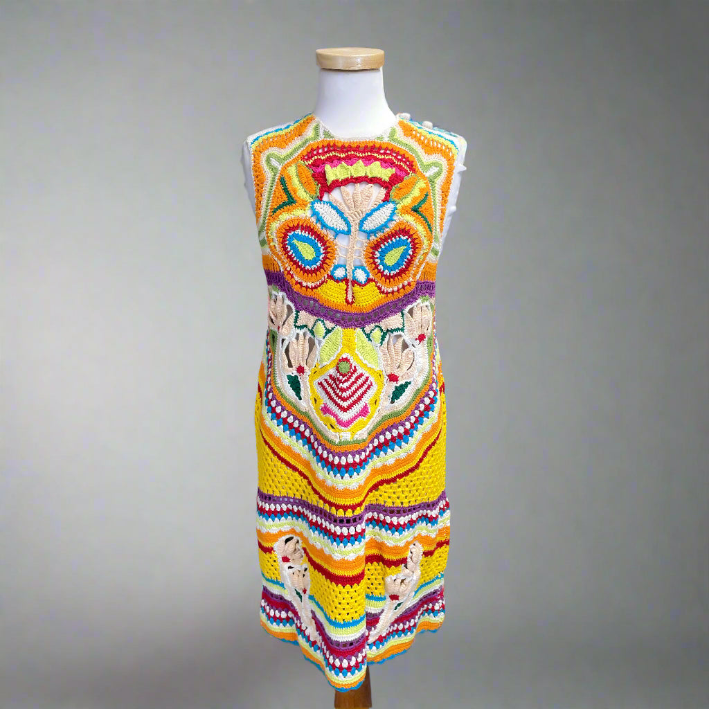 Marie Oliver multi-color Shawna crochet dress, size S, NEW WITH TAGS!