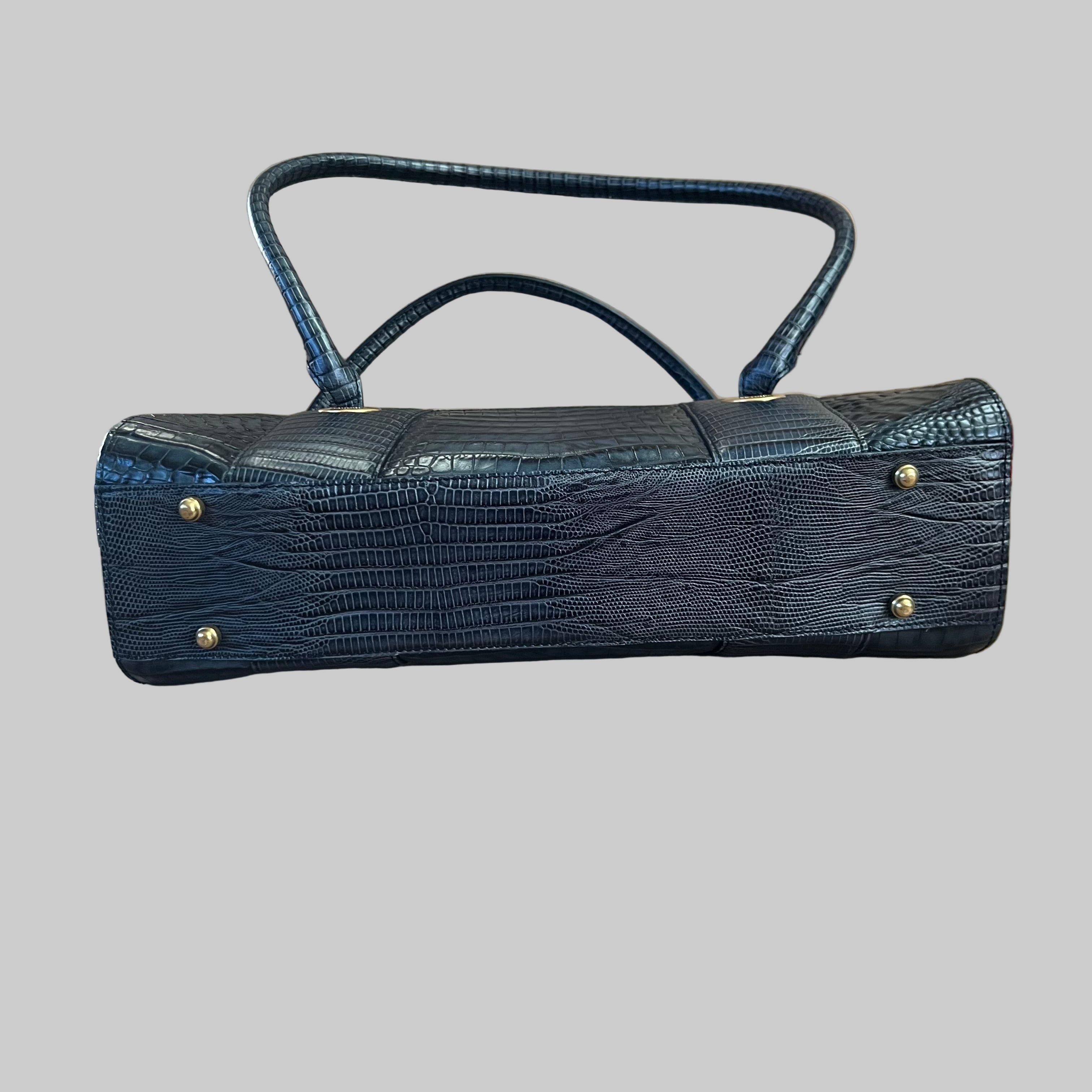 Brahmin blue Dayan satchel