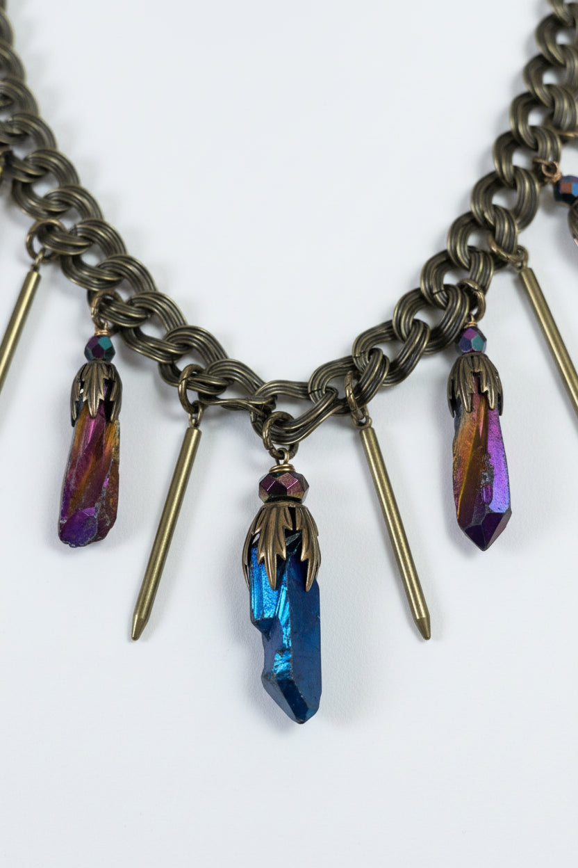 Jan Michaels bronze and quartz necklace