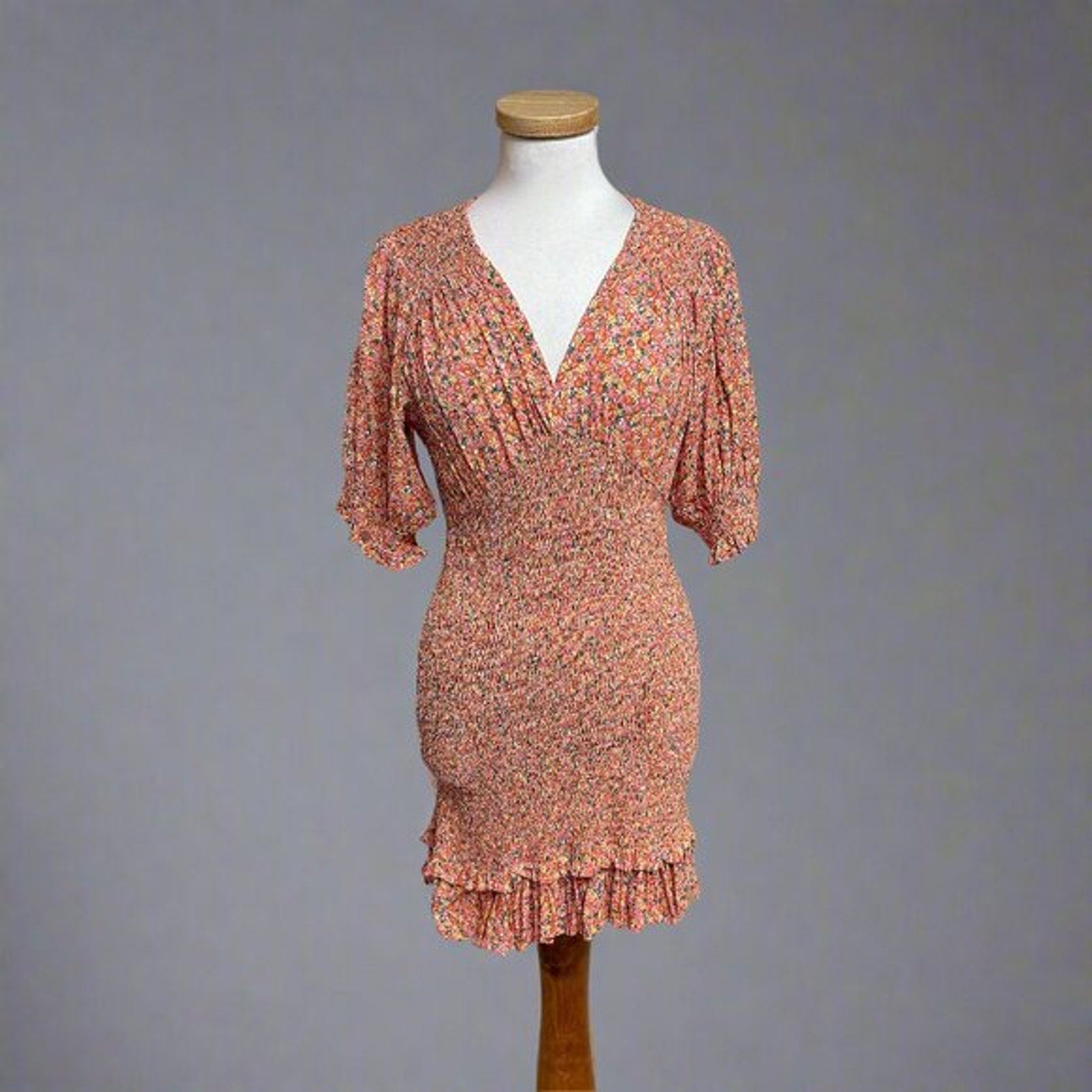 Faithful the Brand coral floral dress, size 4