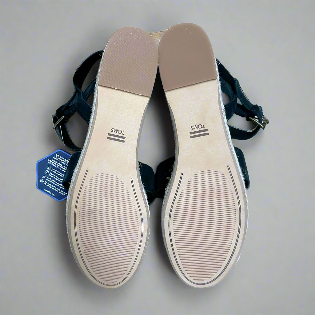 TOMS black Willow wedge, size 8.5, NEW IN BOX!