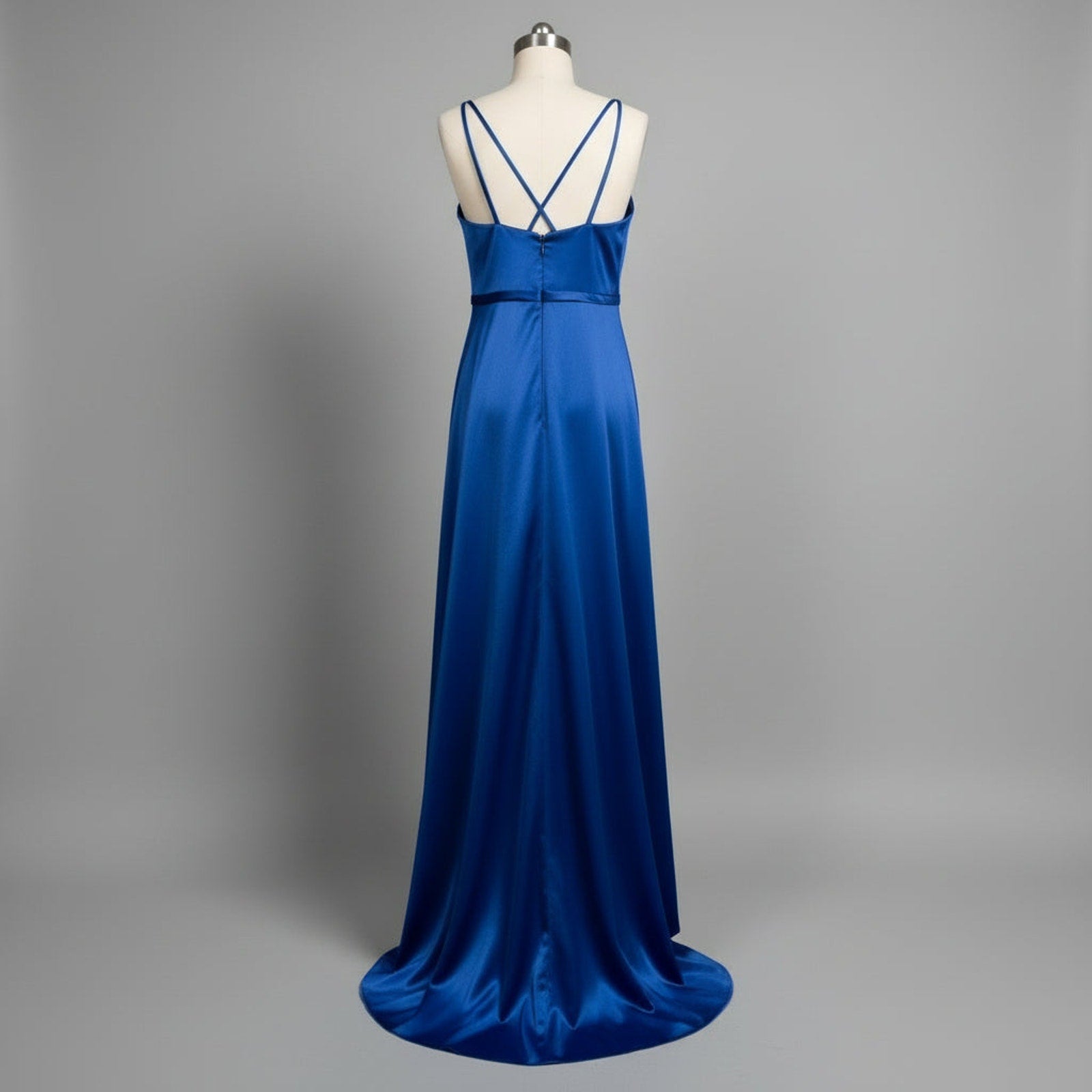 JJ's House blue satin dress, size 0, NEW WITH TAGS!