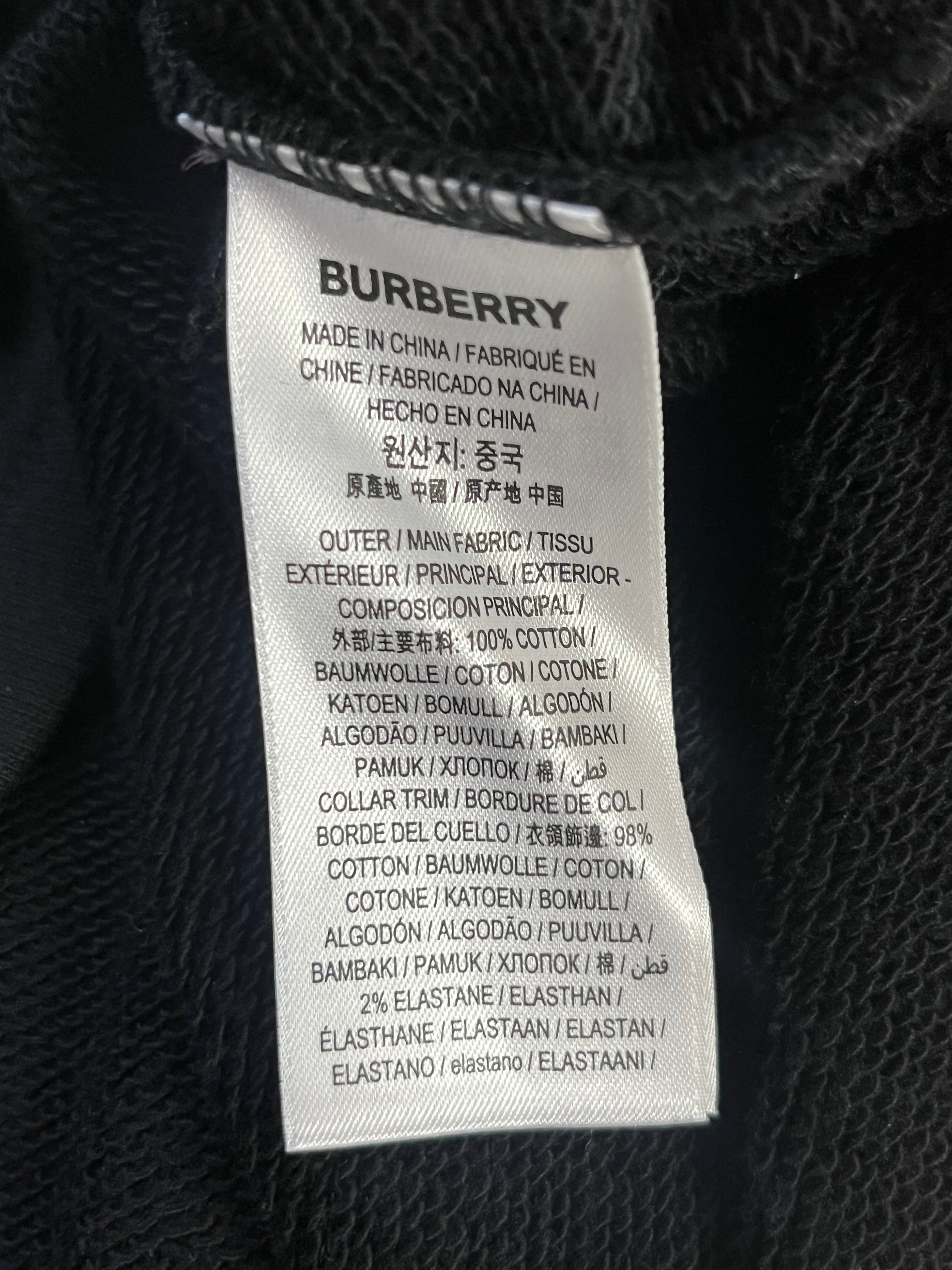 Burberry black and orange logo fringe sweater, size M