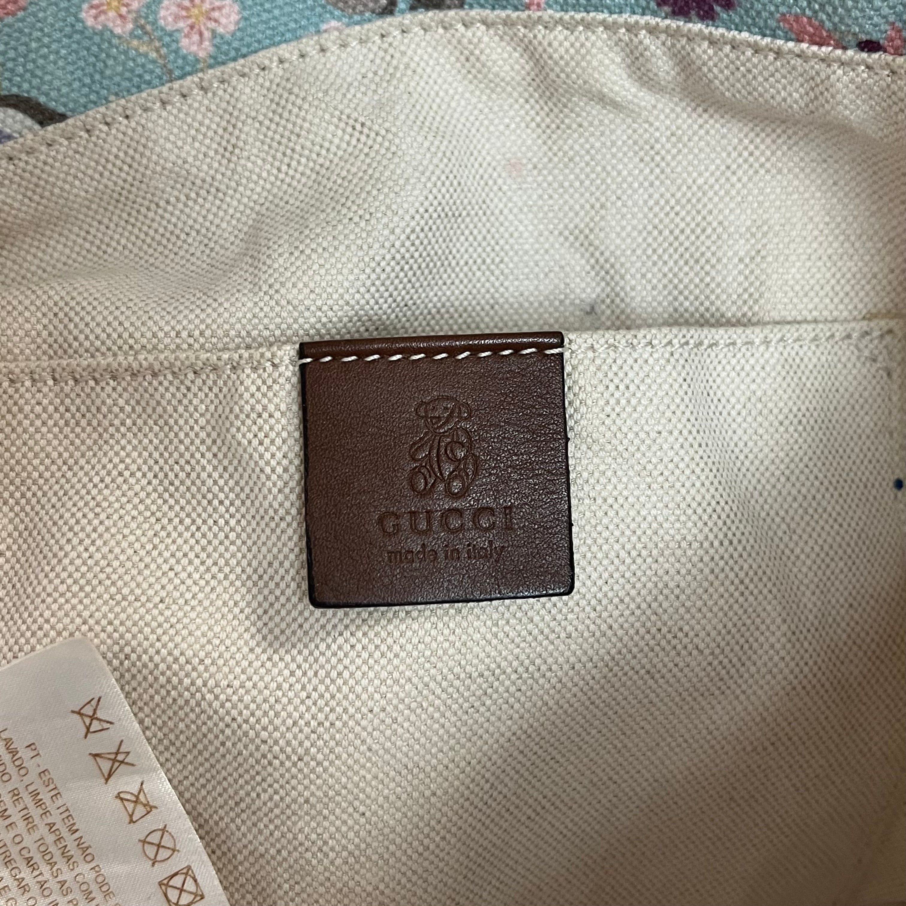 Gucci light blue floral tote