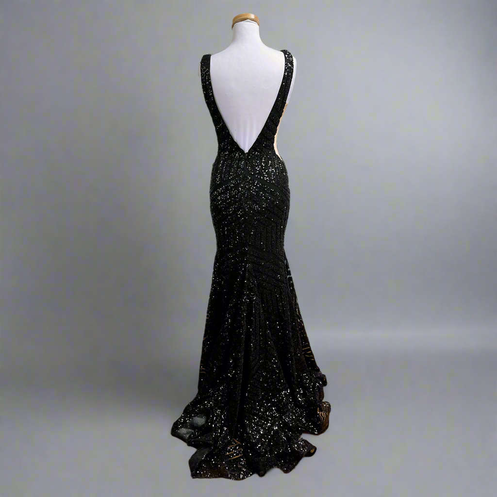 Jovani black sequin dress, size 6