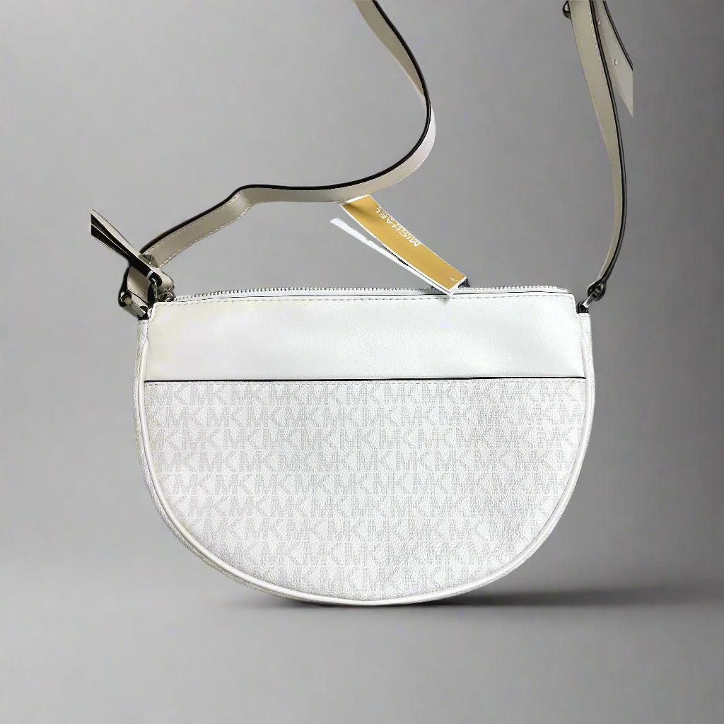Michael Kors white logo Half Moon bag, NEW WITH TAGS!