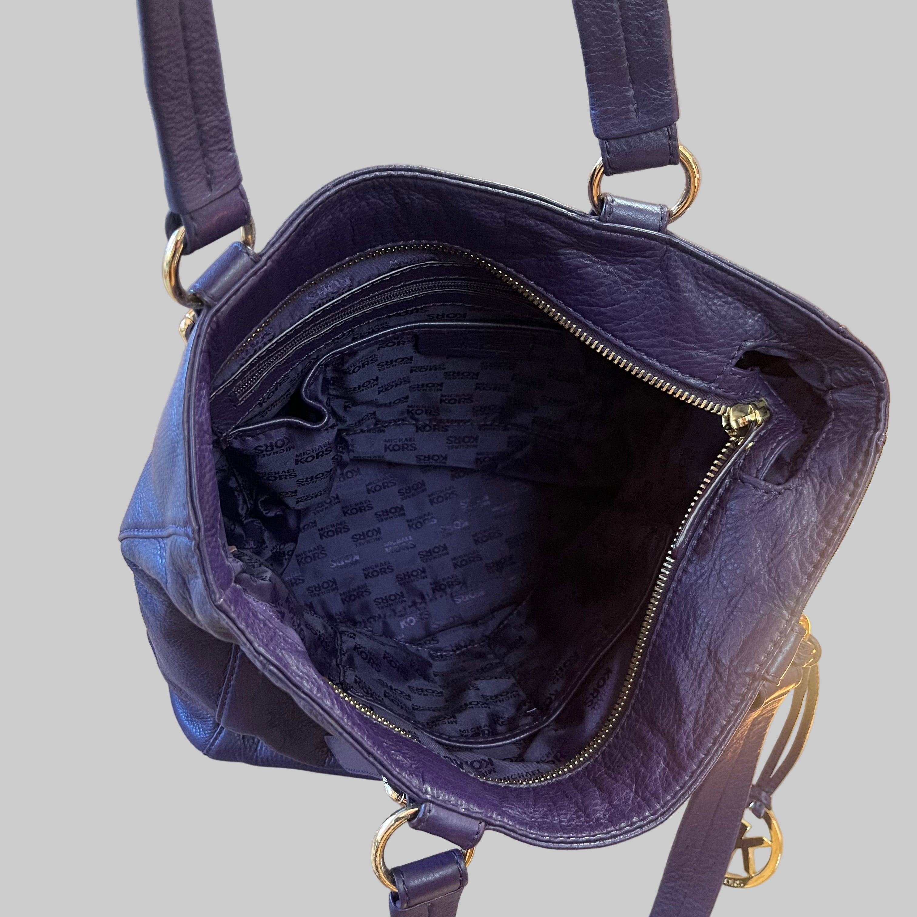 Michael Kors purple leather tote, NEW WITH TAGS!