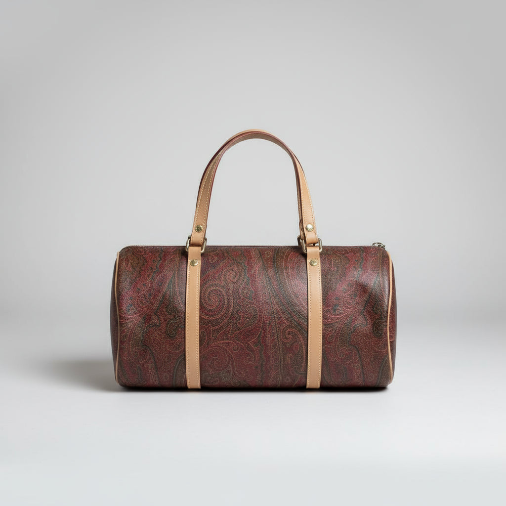 Etro dark paisley barrel bag