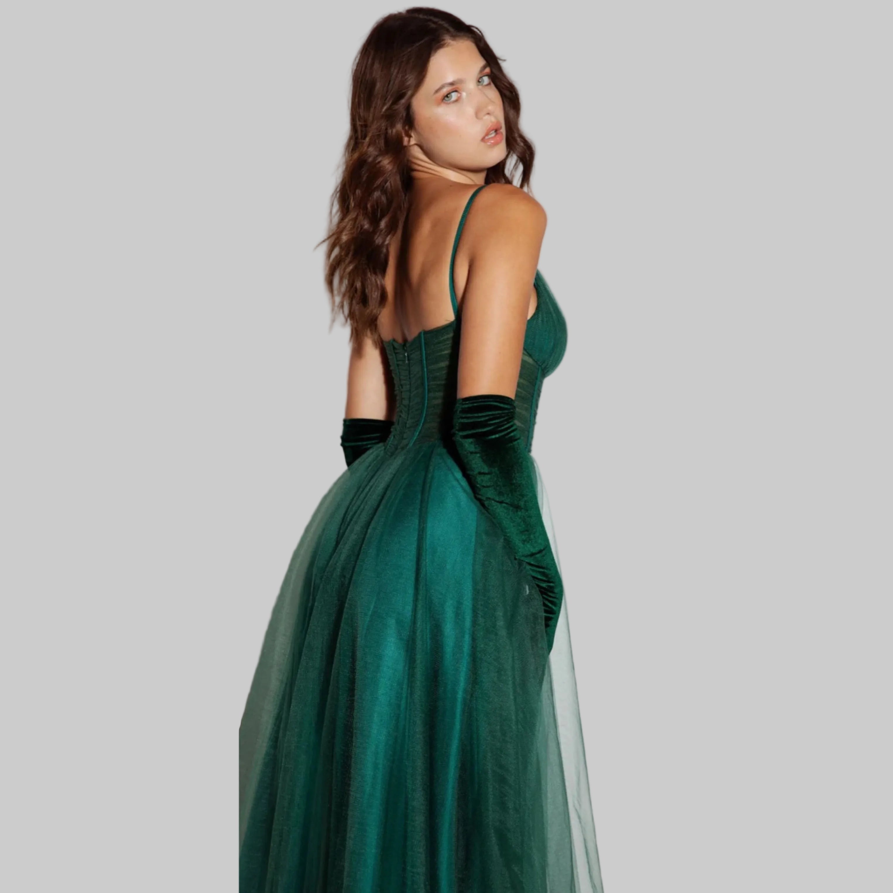 Amari evergreen tulle dress, size XL, NEW WITH TAGS!