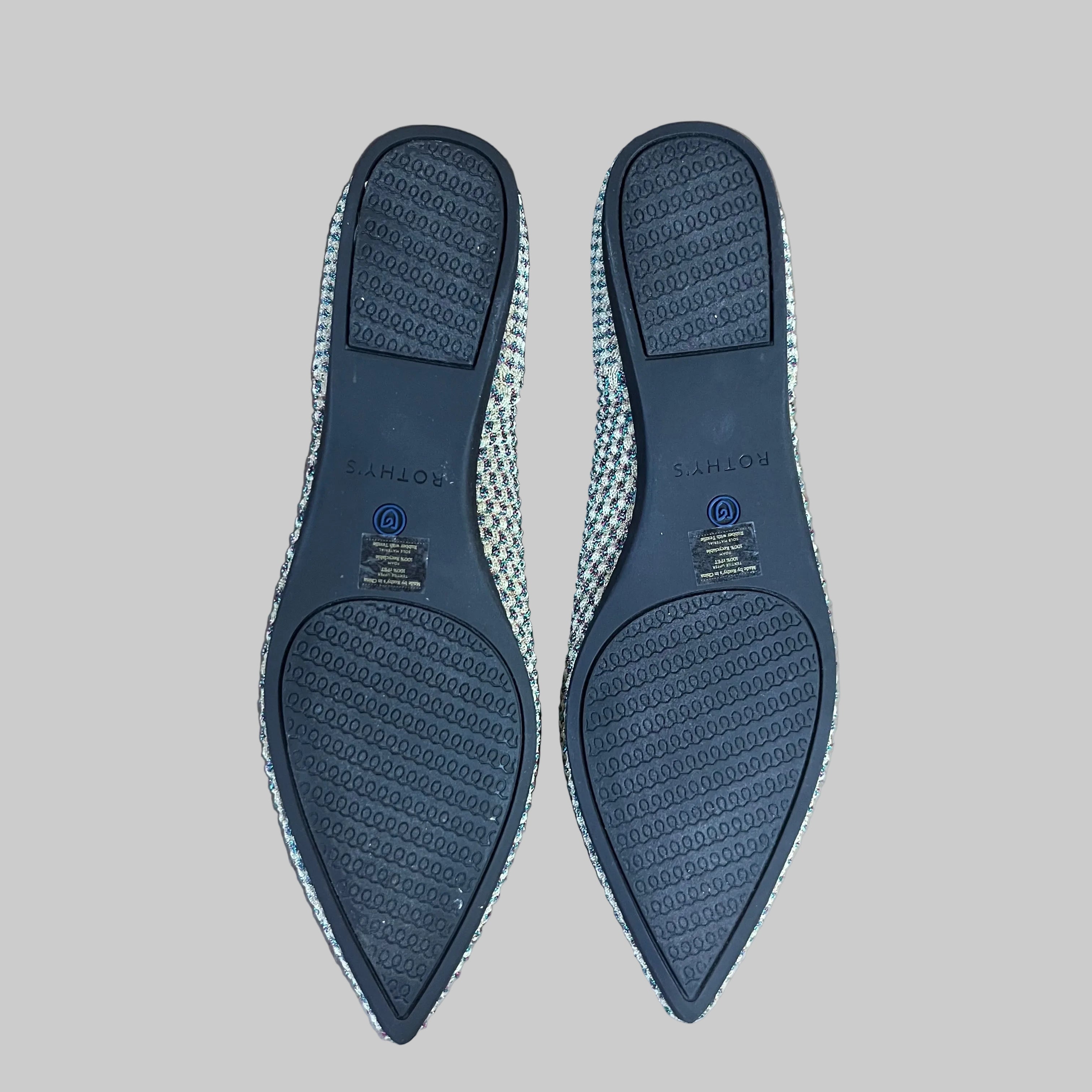 Rothys cream multi metallic flats, size 7.5, BRAND NEW IN BOX!