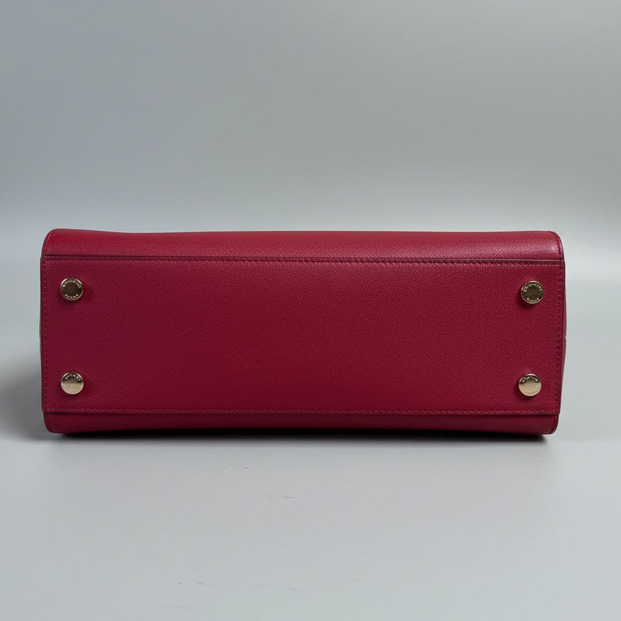 Michael Kors red Hamilton Saffiano satchel bag