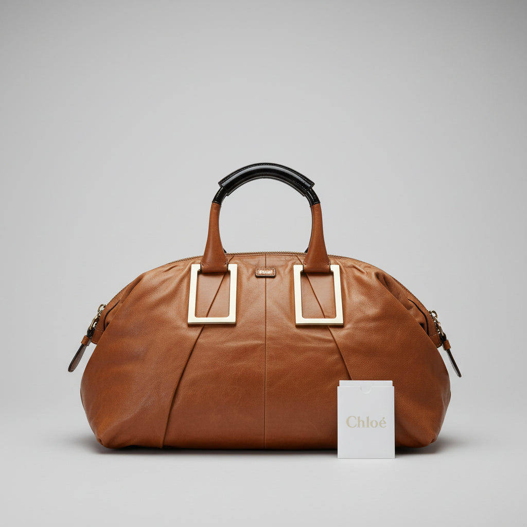 Chloe cognac and dark brown Ethel bag