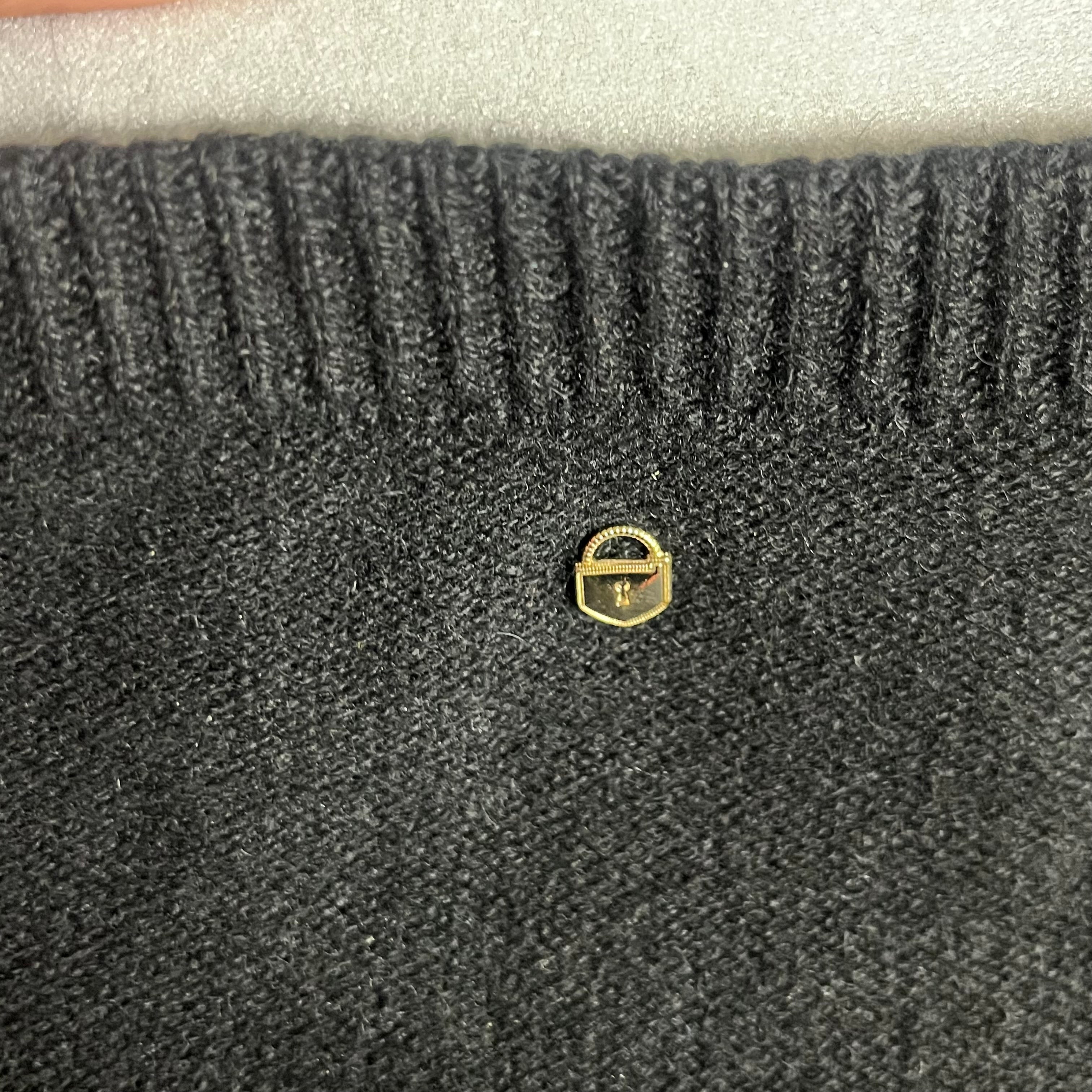 Schiaparelli black Man Ray Trust cashmere sweater with glasses design, size 42 (size 10)