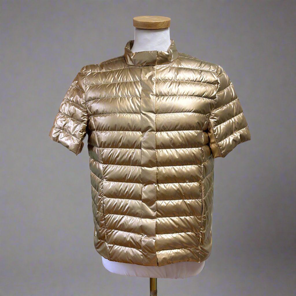 J. McLaughlin gold Amira puffer jacket, size S