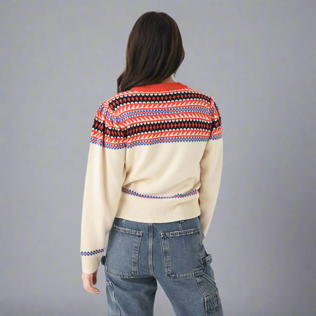 Hunter Bell cream Jackie Fair Isle sweater, size S